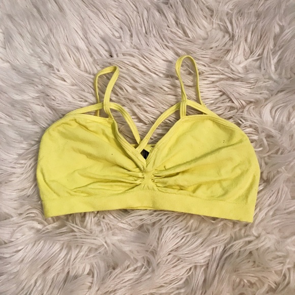 LF Love Mar Bandeau Strappy Criss Cross Yellow - Picture 1 of 3